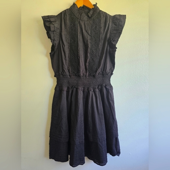 NWT! Cleobella At Anthropologie, Versailles Mini Ruffle Dress, Black, Size M - Picture 4 of 12
